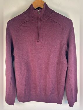 Gap Men’s Sweater Size M Italian Merino Wool 1/4 Zip Pullover Knit Maroon EUC